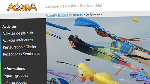 Page d’accueil du site web de l’Agora